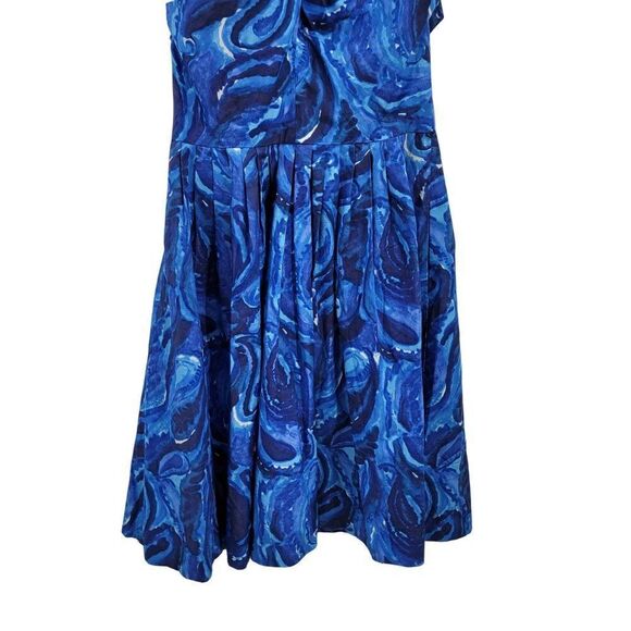 Michael Michael Kors Dress Starry Night Print Twist Racerback Fit & Flare Blue 8 - Picture 12 of 15
